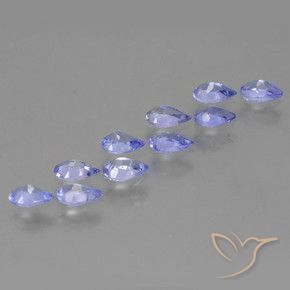 Gemas de Tanzanita Azul violeta natural de 2.18 ct, En forma de pera, VS