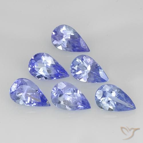 Gemas de tanzanita azul natural de 1,35 ct, en forma de pera, VS