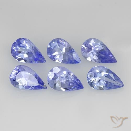 Gemas de tanzanita azul natural de 1,35 ct, en forma de pera, VS