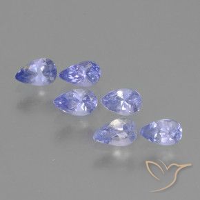 Gemas de Tanzanita Azul medio natural de 1.55 ct, En forma de pera, VS