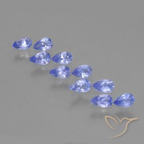 Gemas de Tanzanita Azul medio natural de 1.85 ct, En forma de pera, VS