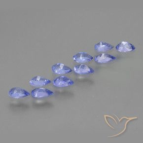 Gemas de Tanzanita Azul medio natural de 1.85 ct, En forma de pera, VS