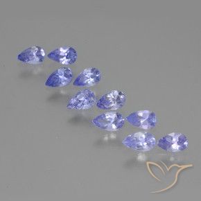 Gemas de Tanzanita Violeta azulado natural de 2.07 ct, En forma de pera, VS