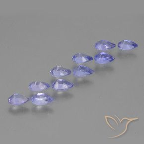 Gemas de Tanzanita Violeta azulado natural de 2.07 ct, En forma de pera, VS