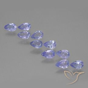 Gemas de Tanzanita Violeta azulado natural de 1.78 ct, En forma de pera, VS