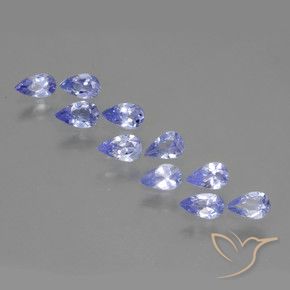 Gemas de Tanzanita Violeta medio natural de 1.77 ct, En forma de pera, VS