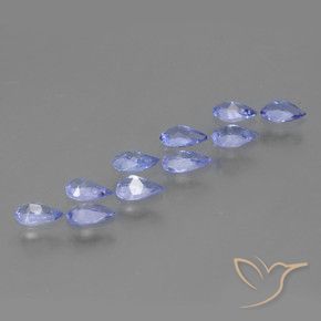 Gemas de Tanzanita Violeta medio natural de 1.77 ct, En forma de pera, VS