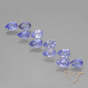 Gemas de Tanzanita Violeta azulado natural de 1.81 ct, En forma de pera, VS