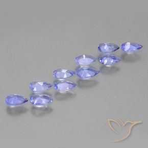 Gemas de Tanzanita Violeta azulado natural de 1.81 ct, En forma de pera, VS