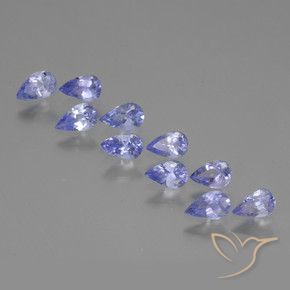 Gemas de Tanzanita Violeta real natural de 2.03 ct, En forma de pera, VS