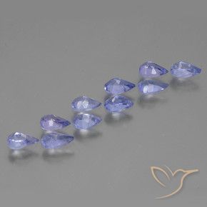 Gemas de Tanzanita Violeta real natural de 2.03 ct, En forma de pera, VS