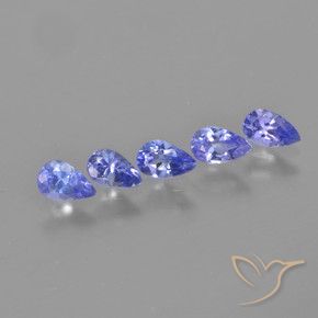 Gemas de Tanzanita Azul violeta intenso natural de 1.21 ct, En forma de pera, VS