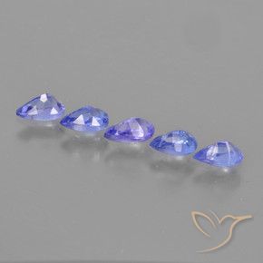 Gemas de Tanzanita Azul violeta intenso natural de 1.21 ct, En forma de pera, VS