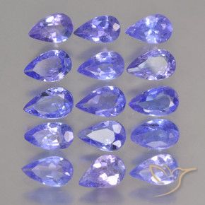 Gemas de Tanzanita Azul violeta intenso natural de 2.70 ct, En forma de pera, VS