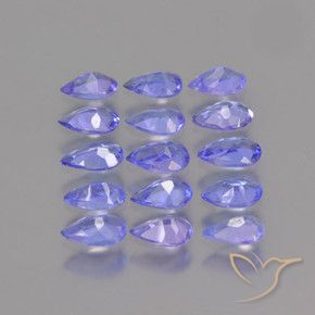 Gemas de Tanzanita Azul violeta intenso natural de 2.70 ct, En forma de pera, VS