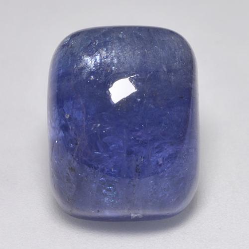 Tanzanita azul natural de 18,34 ct, corte cojín, translúcido