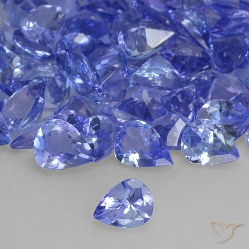 Tanzanita Azul medio natural de 0.30 ct, En forma de pera, VVS-VS