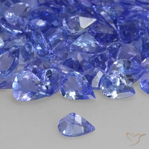 Tanzanita Azul medio natural de 0.30 ct, En forma de pera, VVS-VS