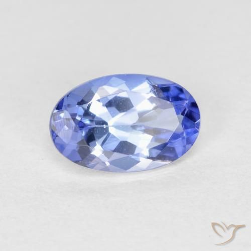 Tanzanita azul natural de 0,51 ct, corte óvalo, VS