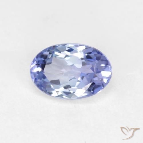 Tanzanita azul púrpura claro natural de 0,55 ct, corte óvalo, VVS-VS