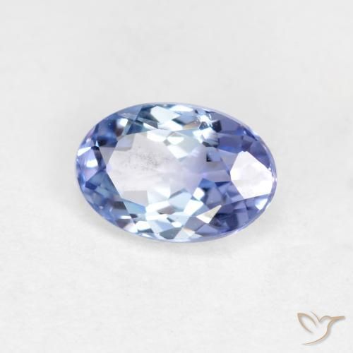 Tanzanita azul púrpura claro natural de 0,55 ct, corte óvalo, VVS-VS