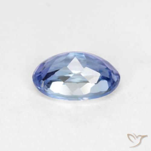Tanzanita azul púrpura claro natural de 0,55 ct, corte óvalo, VVS-VS