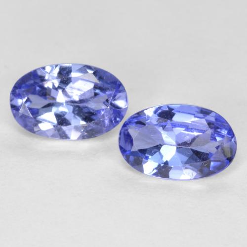 Gemas de tanzanita Azul marino medio natural de 0.90 ct, Corte Óvalo, VS-SI