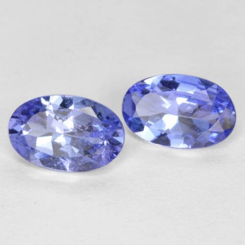 Gemas de tanzanita Azul marino medio natural de 0.90 ct, Corte Óvalo, VS-SI