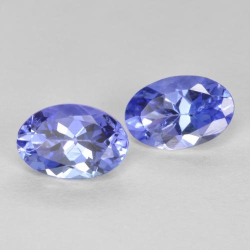 Gemas de tanzanita Azul violeta intenso natural de 0.92 ct, Corte Óvalo, VS