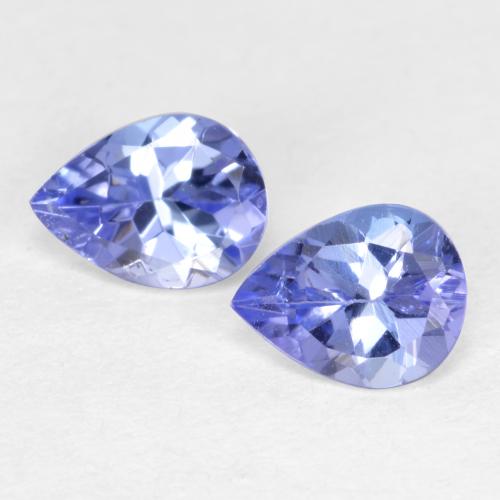 Gemas de tanzanita Azul violeta intenso natural de 0.60 ct, En forma de pera, VVS-VS