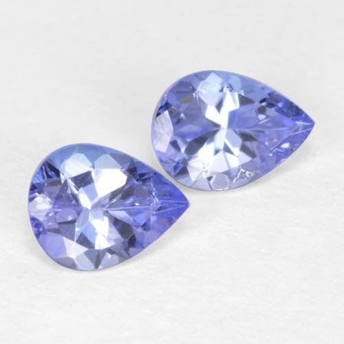 Gemas de tanzanita Azul violeta intenso natural de 0.60 ct, En forma de pera, VVS-VS