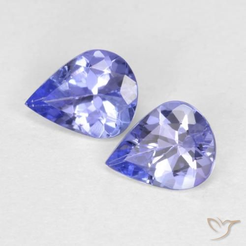 0.53ctw Natural Azul violeta intenso Tanzanita, En forma de pera, VVS-VS
