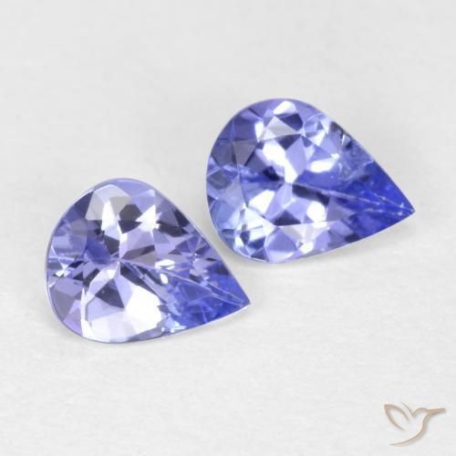 Gemas de Tanzanita Azul violeta intenso natural de 0.53 ct, En forma de pera, VVS-VS