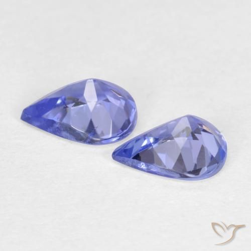 Gemas de Tanzanita Azul violeta intenso natural de 0.53 ct, En forma de pera, VVS-VS