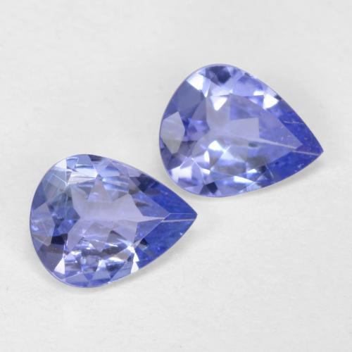 Gemas de tanzanita Azul violeta intenso natural de 0.55 ct, En forma de pera, VVS-VS