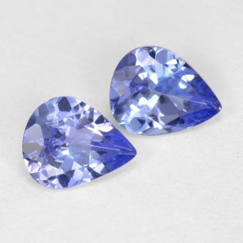 Gemas de tanzanita Azul violeta intenso natural de 0.57 ct, En forma de pera, VVS-VS