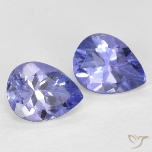 Gemas de tanzanita Azul marino medio natural de 0.66 ct, En forma de pera, VVS-VS