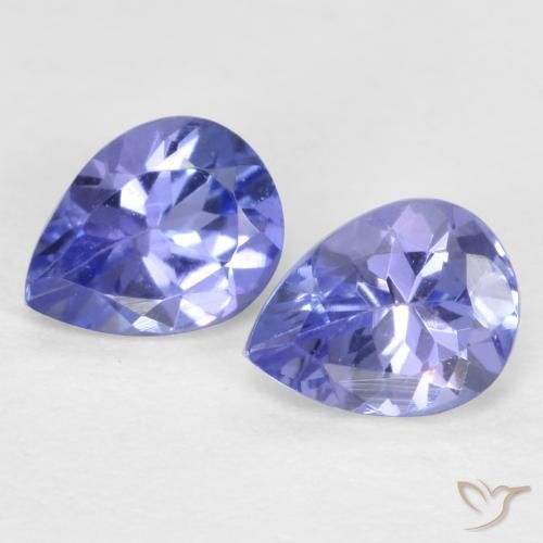 Gemas de tanzanita Azul marino medio natural de 0.66 ct, En forma de pera, VVS-VS