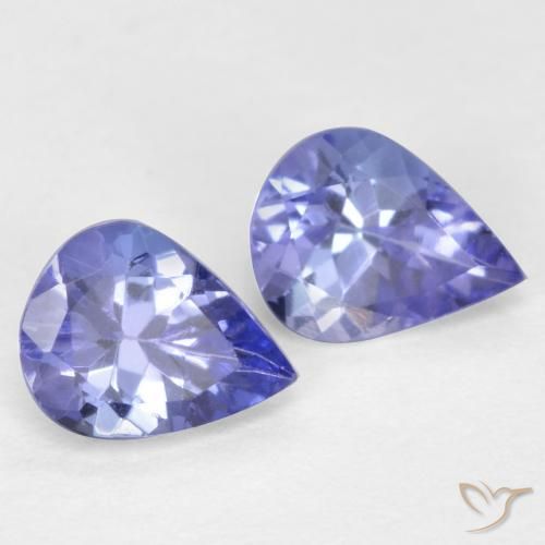 0.60ctw Natural Azul violeta intenso Tanzanita, En forma de pera, VVS-VS