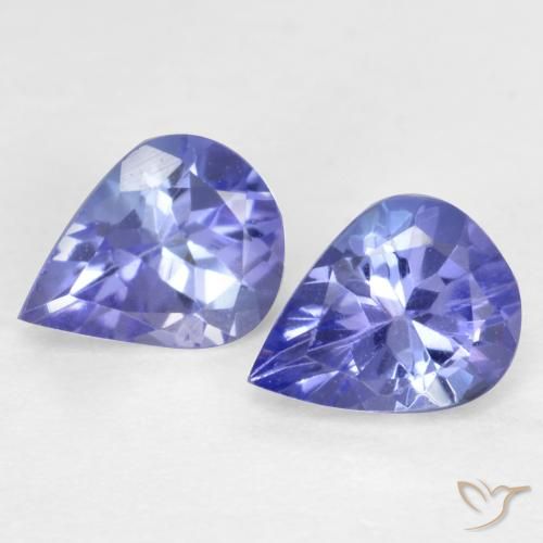 Gemas de Tanzanita Azul violeta intenso natural de 0.60 ct, En forma de pera, VVS-VS