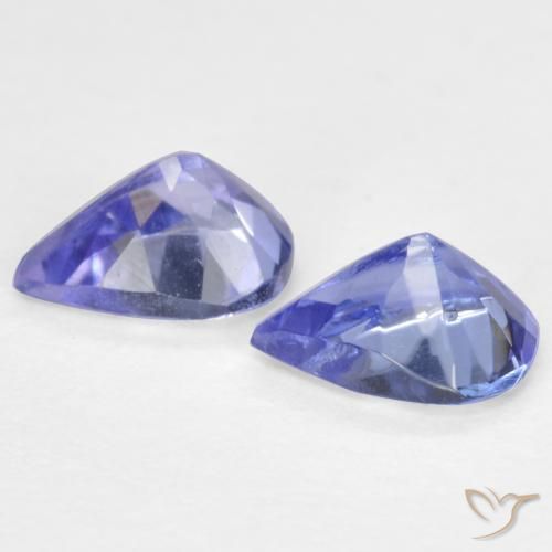 Gemas de Tanzanita Azul violeta intenso natural de 0.60 ct, En forma de pera, VVS-VS