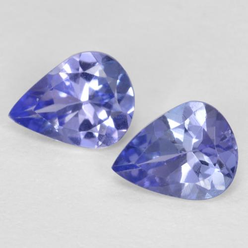 Gemas de tanzanita Azul marino medio natural de 0.57 ct, En forma de pera, VVS-VS