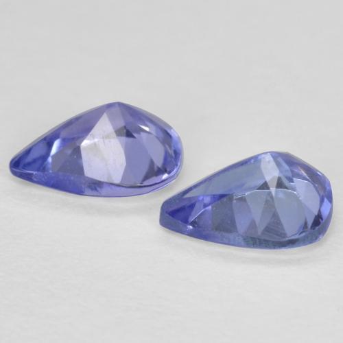 Gemas de tanzanita Azul marino medio natural de 0.57 ct, En forma de pera, VVS-VS
