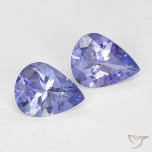 Gemas de Tanzanita Azul marino medio natural de 0.57 ct, En forma de pera, VVS-VS