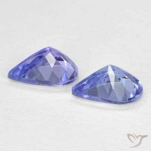Gemas de Tanzanita Azul marino medio natural de 0.57 ct, En forma de pera, VVS-VS