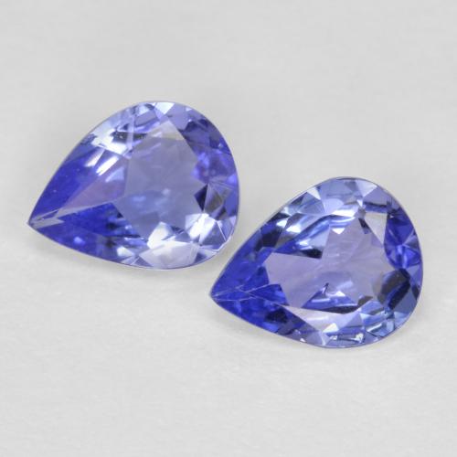 Gemas de tanzanita azul natural de 0,59 ct, en forma de pera, VVS-VS