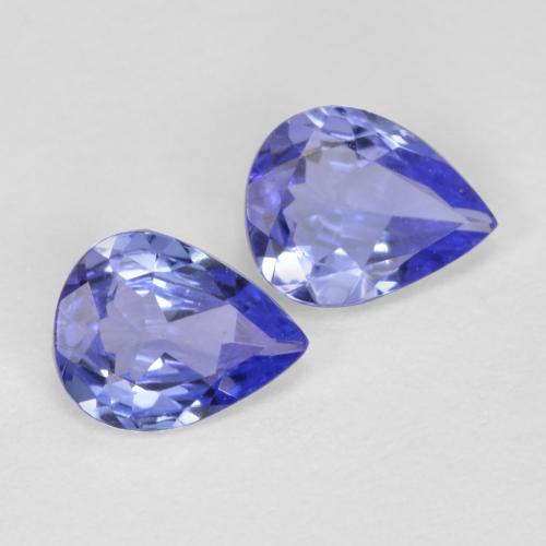 Gemas de tanzanita azul natural de 0,59 ct, en forma de pera, VVS-VS