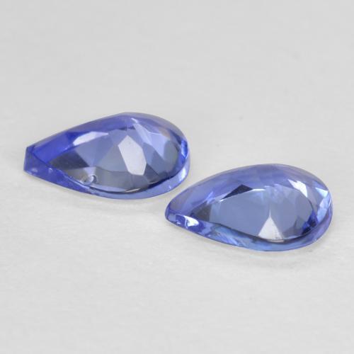 Gemas de tanzanita azul natural de 0,59 ct, en forma de pera, VVS-VS