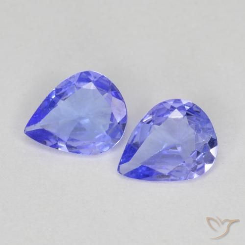 Gemas de tanzanita azul natural de 0,50 ct, en forma de pera, VVS-VS