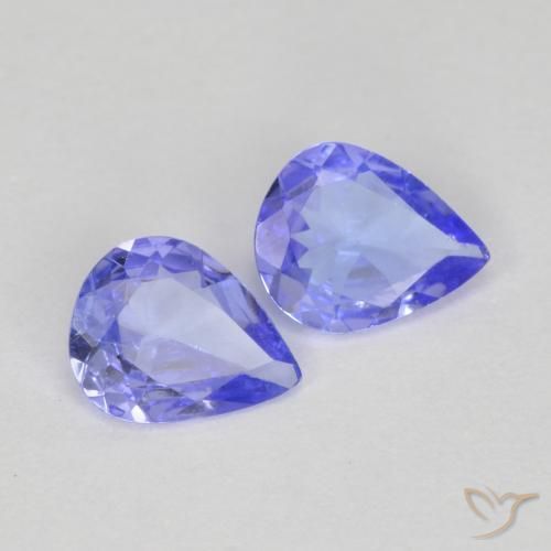 Gemas de tanzanita azul natural de 0,50 ct, en forma de pera, VVS-VS